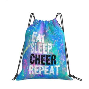 Colorful Cheer Drawstring Bag splatter paint design - cheerleader